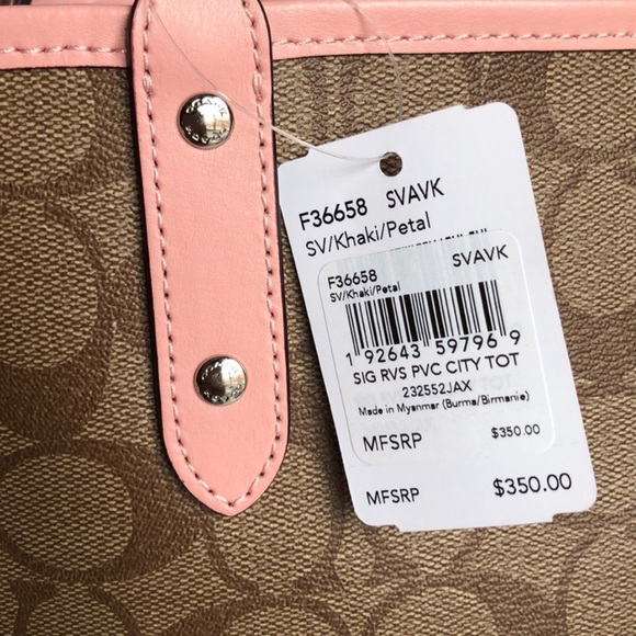 ▪️COACH▪️Petal Khaki Reversible City Tote & Pouch - Picture 7 of 7